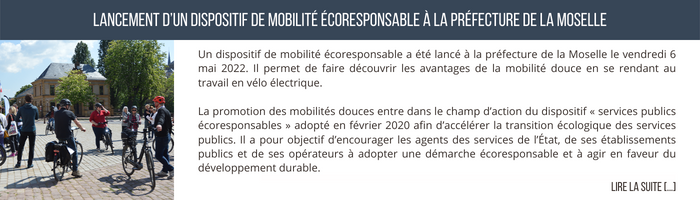 Lancement d’un dispositif de mobilité écoresponsable à la préfecture de la Moselle