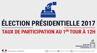 Élections présidentielles (1er tour) : Taux de participation à 12h00 le 23 avril 2017 en MOSELLE