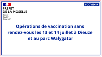 Opérations de vaccination sans rendez-vous au parc Walygator et à Dieuze