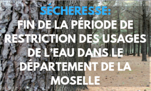 Sécheresse : Fin de la période de restriction des usages de l’eau dans le département de la Moselle