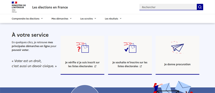 Image : les élections en France - site internet