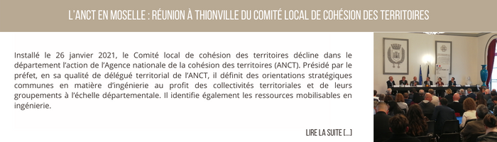 L’ANCT en Moselle : Réunion à Thionville du Comité local de cohésion des territoires