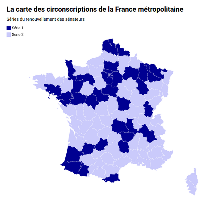 La carte des circonscriptions de la France métropolitaine