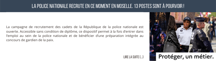 vignette - 6 La police nationale recrute en ce moment en Moselle. 13 postes sont à pourvoir !